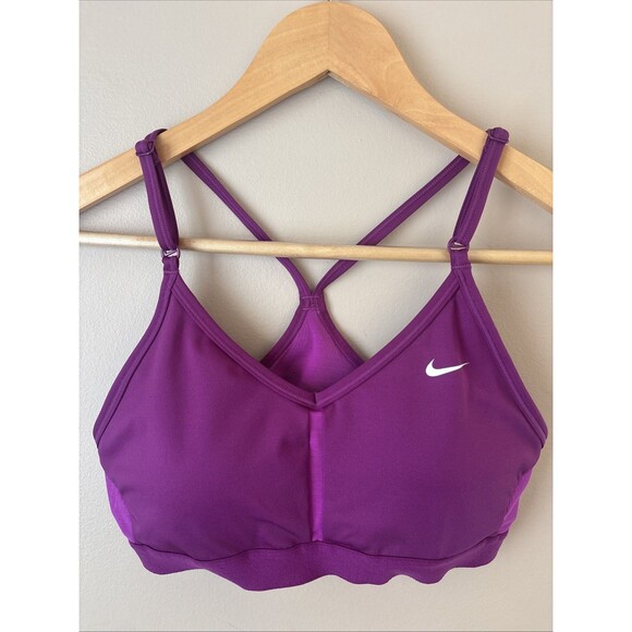 Nike Women’s Indy Sports Bra Purple V-Neck Low Support Size Medium - Picture 2 of 8